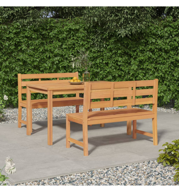 Ensemble à manger de jardin 3 pcs Bois de teck massif | Mobilier & Déco
