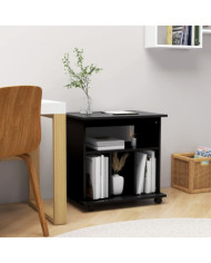 Armoire à roulettes Noir 60x45x60 cm Bois d’ingénierie | Mobilier & Déco