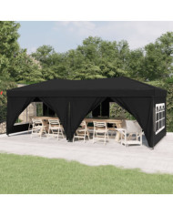 Tente de réception pliable avec parois Noir 3x6 m | Mobilier & Déco