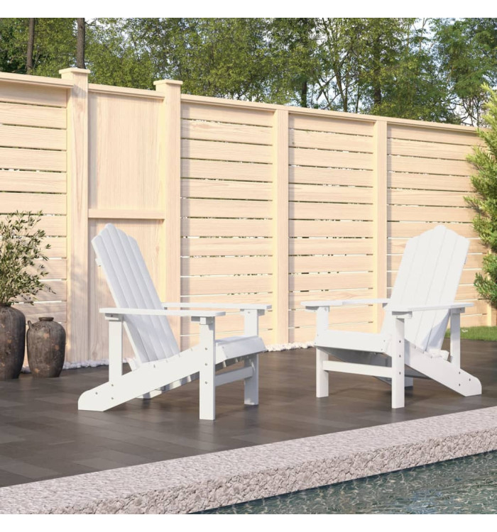 Chaises de jardin Adirondack lot de 2 PEHD Blanc | Mobilier & Déco