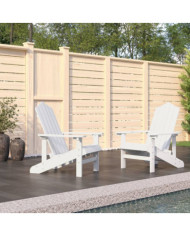 Chaises de jardin Adirondack lot de 2 PEHD Blanc | Mobilier & Déco