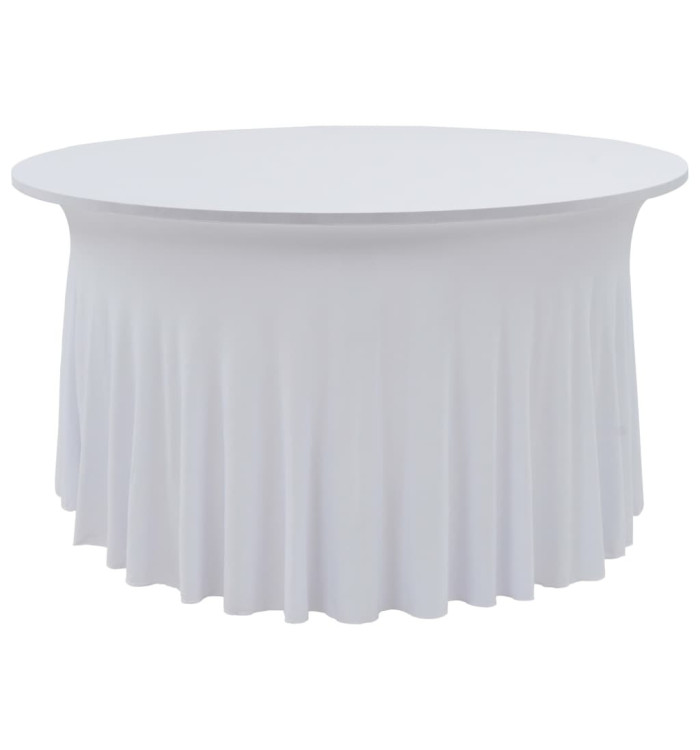 Nappes élastiques de table avec jupon 2 pcs 180x74 cm Blanc | Mobilier & Déco