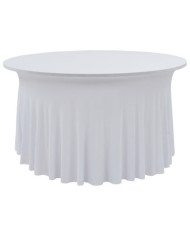 Nappes élastiques de table avec jupon 2 pcs 180x74 cm Blanc | Mobilier & Déco