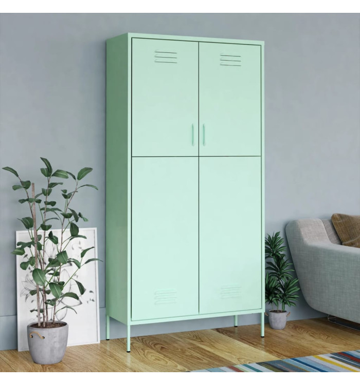 Garde-robe Vert menthe 90x50x180 cm Acier | Mobilier & Déco