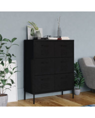 Armoire à tiroirs Noir 80x35x101,5 cm Acier | Mobilier & Déco