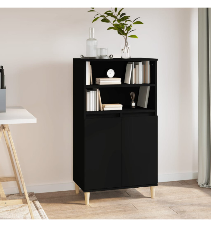 Buffet haut Noir 60x36x110 cm Bois d'ingénierie | Mobilier & Déco