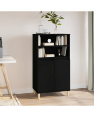 Buffet haut Noir 60x36x110 cm Bois d'ingénierie | Mobilier & Déco
