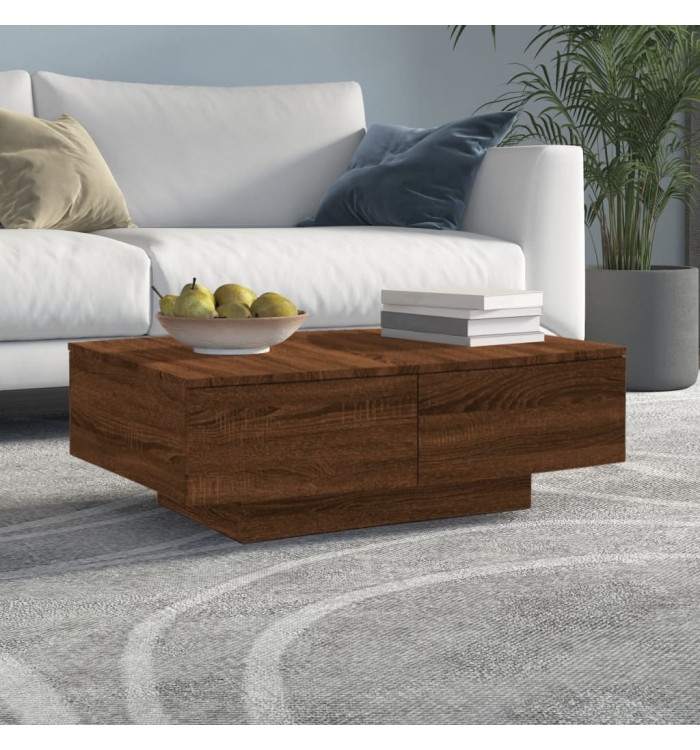 Table basse Chêne marron 90x60x31 cm Bois d'ingénierie | Mobilier & Déco