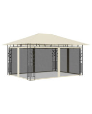 Belvédère avec moustiquaire 4x3x2,73 m Crème 180 g/m² | Mobilier & Déco