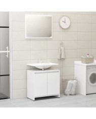 Meubles de salle de bain Blanc brillant Bois d'ingénierie | Mobilier & Déco