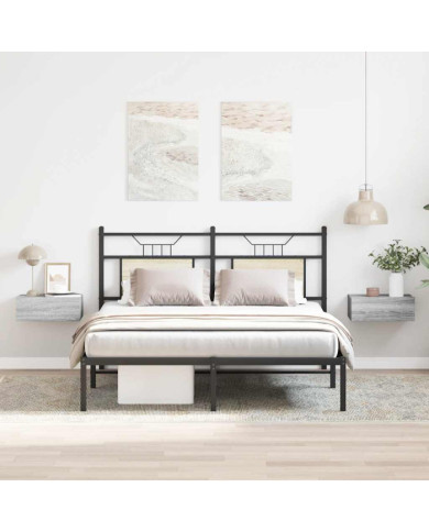 Tables de chevet flottantes 2 pcs Sonoma gris 40x30x15 cm | Mobilier & Déco