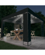 Tonnelle avec double toit et lumières LED 3x3 m Anthracite | Mobilier & Déco