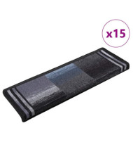 Tapis d'escalier autocollants 15 pcs 65x21x4 cm Noir et gris | Mobilier & Déco