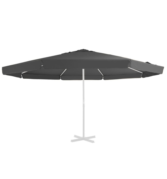 Tissu de remplacement pour parasol d'extérieur Anthracite 500cm | Mobilier & Déco