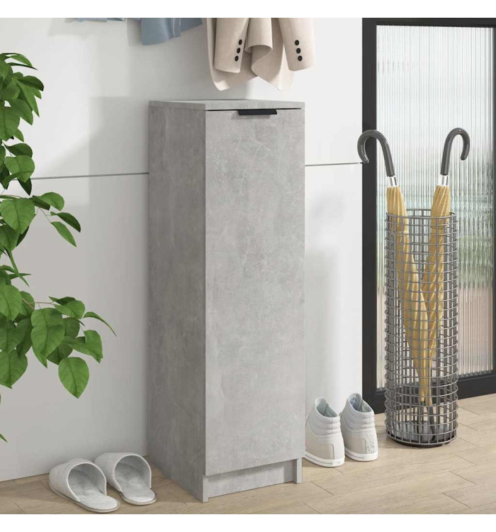 Armoire à chaussures Gris béton 30x35x100 cm Bois d'ingénierie | Mobilier & Déco