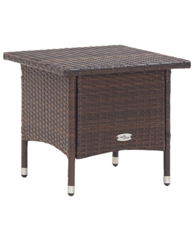 Table à thé Marron 50x50x47 cm Résine tressée | Mobilier & Déco