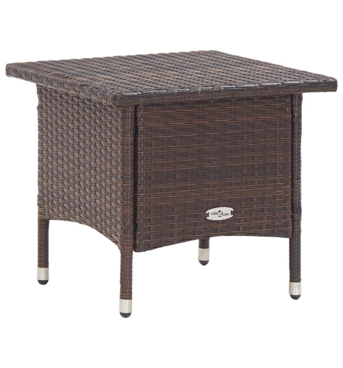 Table à thé Marron 50x50x47 cm Résine tressée | Mobilier & Déco
