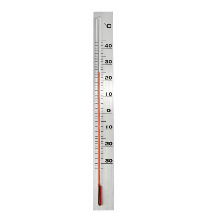 Nature Thermomètre mural d'extérieur Aluminium 3,8x0,6x37 cm | Mobilier & Déco
