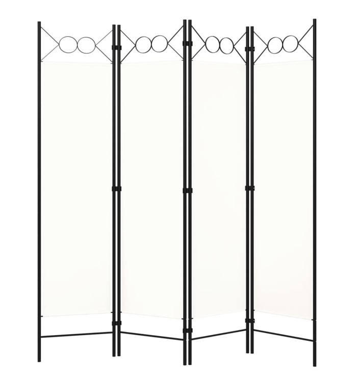 Cloison de séparation 4 panneaux blanc 160x180 cm | Mobilier & Déco