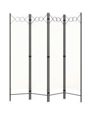 Cloison de séparation 4 panneaux blanc 160x180 cm | Mobilier & Déco