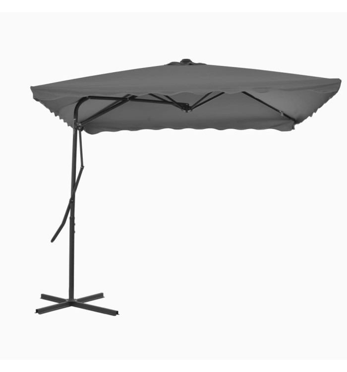 Parasol d'extérieur avec mât en acier 250 x 250 cm Anthracite | Mobilier & Déco