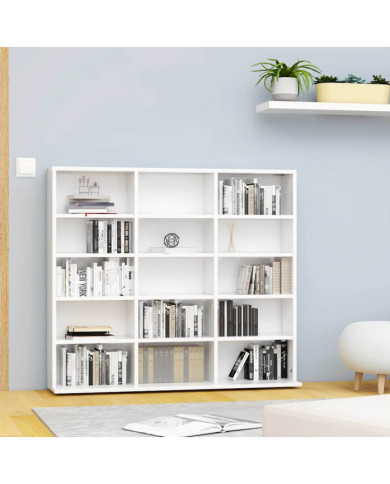 Armoire à CD Blanc 100x23x89,5 cm Bois d’ingénierie | Mobilier & Déco
