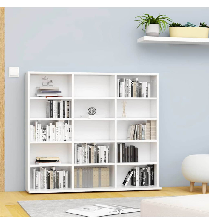 Armoire à CD Blanc 100x23x89,5 cm Bois d’ingénierie | Mobilier & Déco