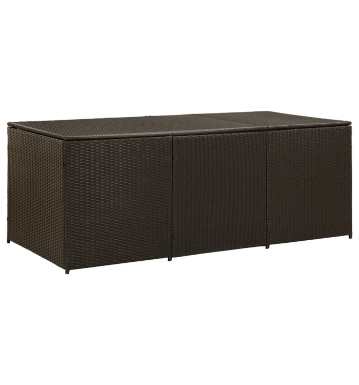 Boîte de rangement de jardin résine tressée 180x90x70 cm marron | Mobilier & Déco