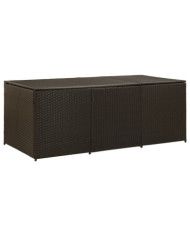 Boîte de rangement de jardin résine tressée 180x90x70 cm marron | Mobilier & Déco