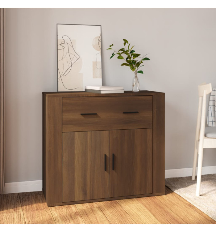 Buffet Chêne marron 80x33x70 cm Bois d'ingénierie | Mobilier & Déco