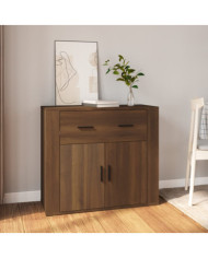 Buffet Chêne marron 80x33x70 cm Bois d'ingénierie | Mobilier & Déco