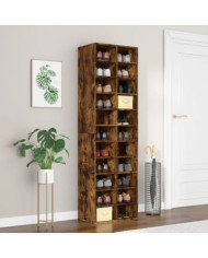 Meuble à chaussures Chêne fumé 54x34x183 cm Bois d'ingénierie | Mobilier & Déco