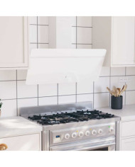 Hotte murale 90 cm Acier et verre trempé Blanc | Mobilier & Déco