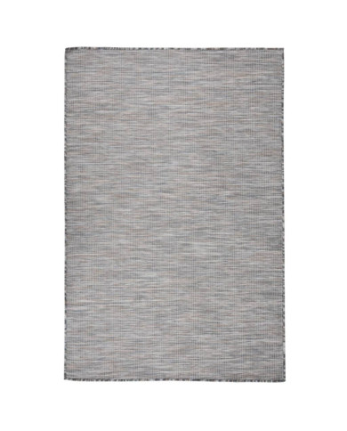 Tapis à tissage plat d'extérieur 120x170 cm Marron et bleu | Mobilier & Déco