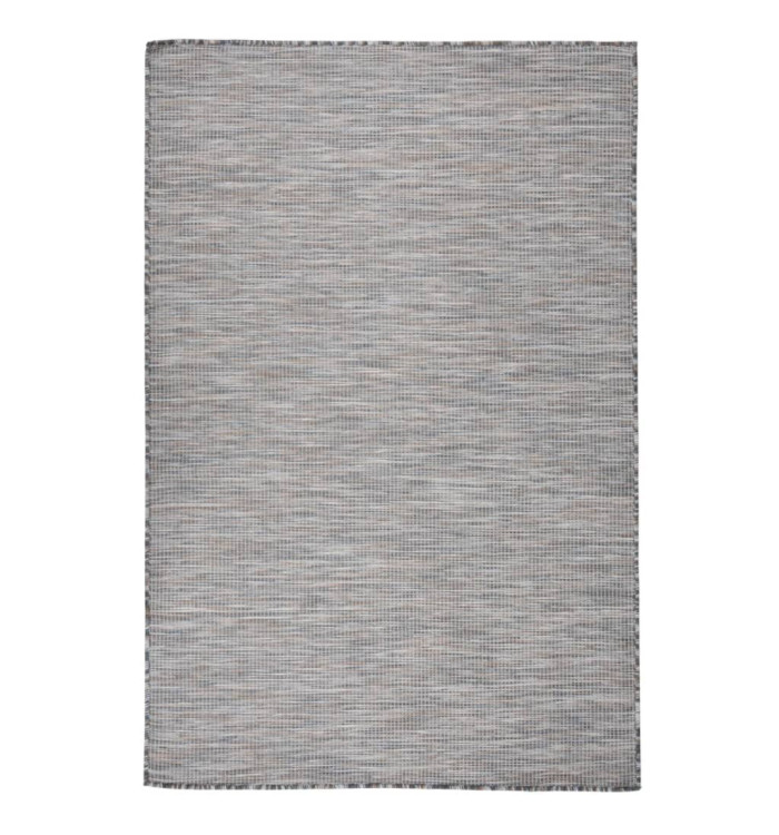 Tapis à tissage plat d'extérieur 120x170 cm Marron et bleu | Mobilier & Déco