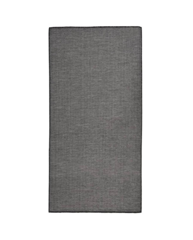 Tapis à tissage plat d'extérieur 100x200 cm Gris | Mobilier & Déco