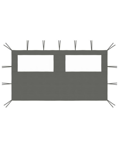 Paroi latérale de belvédère avec fenêtres 4x2 m Anthracite | Mobilier & Déco