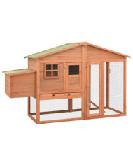 Poulailler avec nichoir Bois de sapin massif | Mobilier & Déco