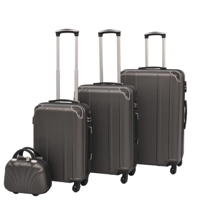 Ensemble de valises à roulettes quatre pièces Anthracite | Mobilier & Déco
