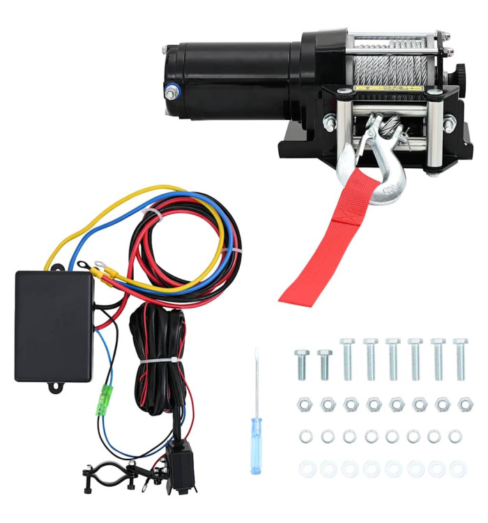 12 V Treuil électrique 1360 KG avec fil et plaque de montage | Mobilier & Déco