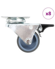 8 pcs Roulettes pivotantes doubles 50 mm | Mobilier & Déco