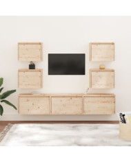 Meubles TV 7 pcs Bois massif de pin | Mobilier & Déco