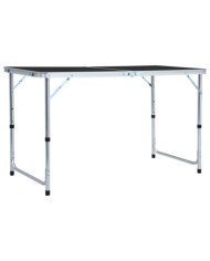 Table pliable de camping Gris Aluminium 120x60 cm | Mobilier & Déco