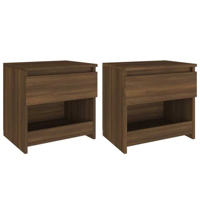 Tables de chevet 2 pcs Chêne marron 40x30x3cm Bois d'ingénierie | Mobilier & Déco