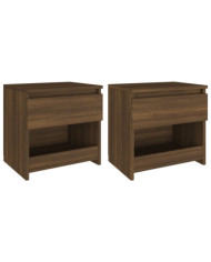 Tables de chevet 2 pcs Chêne marron 40x30x3cm Bois d'ingénierie | Mobilier & Déco