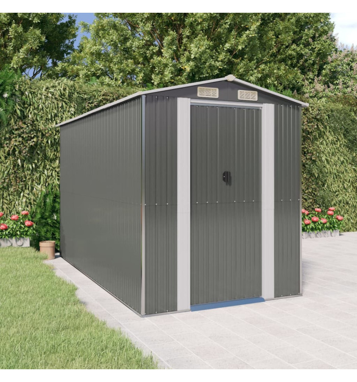 Abri de jardin Gris clair 192x357x223 cm Acier galvanisé | Mobilier & Déco