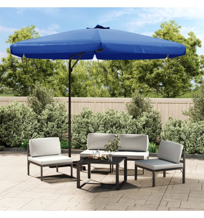 Parasol de jardin avec mât en acier 300 cm Bleu azuré | Mobilier & Déco