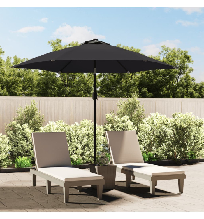 Parasol d'extérieur avec poteau en métal 300 cm Noir | Mobilier & Déco