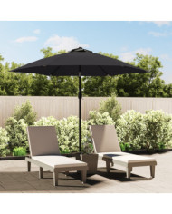 Parasol d'extérieur avec poteau en métal 300 cm Noir | Mobilier & Déco