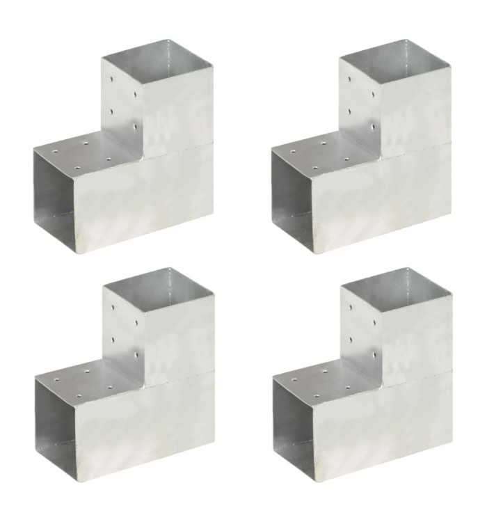 Connecteurs de poteau 4pcs Forme en L Métal galvanisé 101x101mm | Mobilier & Déco